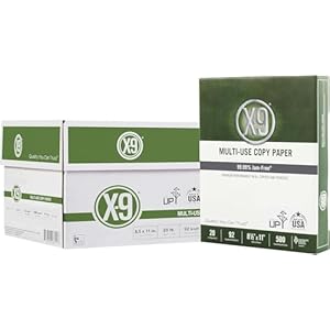 (8.5″” x 11″” Letter) – X-9 Multi-Use Print & Copy Paper, White, Brightness 92, Case of 10 Reams – 5,000 Pages Total (OX9001-CTN)