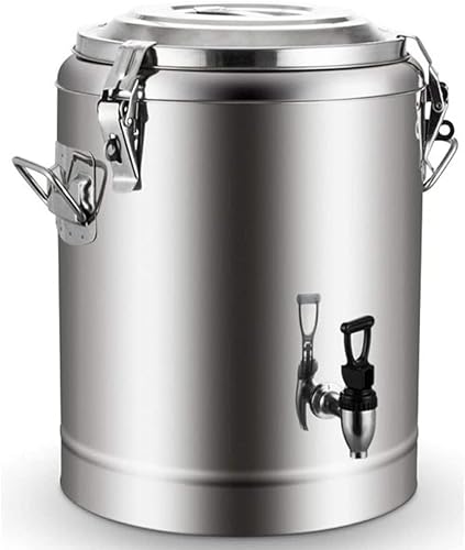 Barril de acero inoxidable, dispensador de bebidas de acero inoxidable con tapa, termo para bebidas frías y calientes, para té, café, bebidas heladas