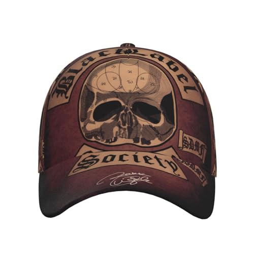 Black Rock Label Band Society Baseball Cap Hat Golf Dad Hat Adjustable Cap for All Seasons Gifts for Women Men Stylish Outdoor Cap Trucker Hat Unisex Outdoor Headwear for Hiking