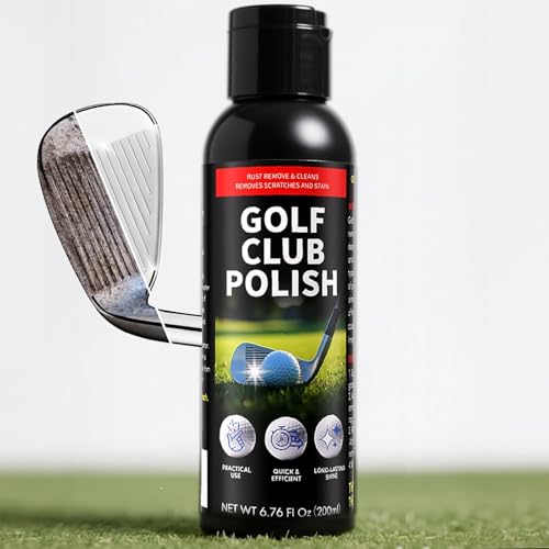 QONS Golf Club Polish Rust Remover Kit Cleaner Use for Polishing Golf Clubs Wedges and Putters,Suitable for Golf Clubs Grooves Scratch Remover,Rust,Scuff and Stain Remover,Polish Restore,6.76 FLOZ