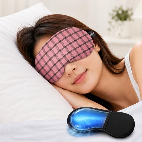 Image of Jenna Angry Ice Gel Eye Mask For Insomnia, Meditation, Puffy Eyes And Dark Circles (Check Pink Gel)