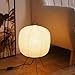 Inblissy Japanese Noguchi Inspired Table Lamp Zen Rice Paper Lantern with Warm Light for Bedroom Living Room or Office Modern Japandi Decor(Pebble)