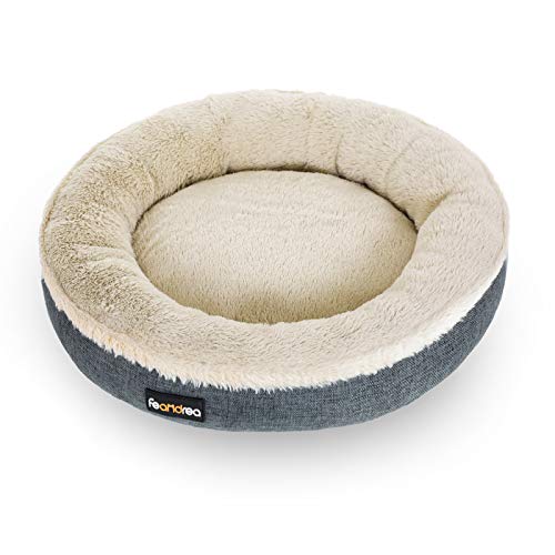 Feandrea Hundebett, Hundekorb, Katzenbett, Donut, Ø 55 cm, dunkelgrau PGW055G01