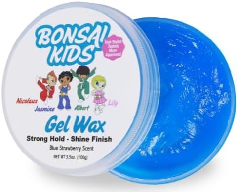 Bonsai Kids Boys Hair Gel Wax - Strong Hold for Toddlers & Kids, Tame Flyaways, Ponytails, Buns & All-Day Styles