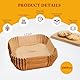 100 Pcs Backpapier Für Heißluftfritteuse, 20 Cm Quadratische Backpapier Für 5-7L Körbe, Bpa-Freie, Ölfest Und Hitzebeständig Einweg Airfryer Backpapier - Geeignet Für Ninja, Philips
