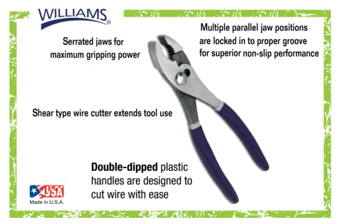 Williams Pl-8C 8-Inch Combination Slip Joint Pliers #TOP1