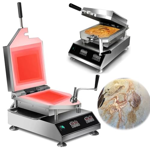 Máquina de pastel de mariscos de 2800 W con temperatura ajustable de 50 a 299 °C, 300 x 300 mm, antiadherente para crepes y panqueques para aperitivos, restaurantes, cafeterías
