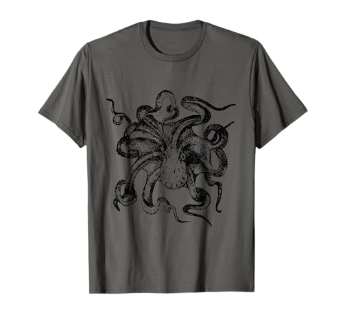 Image of Vintage Octopus Kraken Mollusc Squid Sea Monster Gift T-Shirt