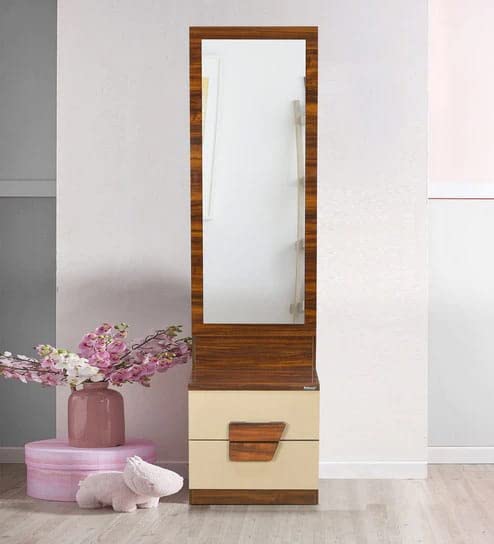 illfordd furniture Dressing Table in Walnut and Frosty White Finish-image-41
