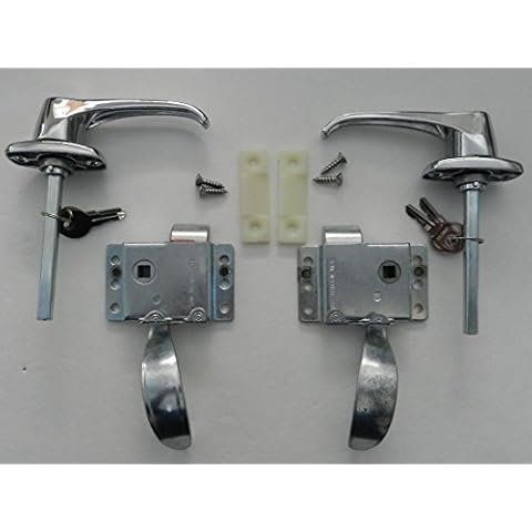 Vintage Technologies RV Teardrop Trailer Camper Front Locking Door L Handle Latch Kit DL16 Cover