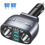 7 in 1 Cigarette Lighter Splitter, JOYROOM 225W 2-Socket Fast Car Charger