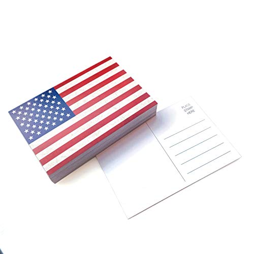 RXBC2011 Patriotic American postcard United States of America flag vintage postcards 4x6 Inch Pack of 100