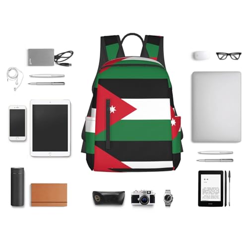Sac à dos léger noir imprimé drapeau jordanien One Size - 6