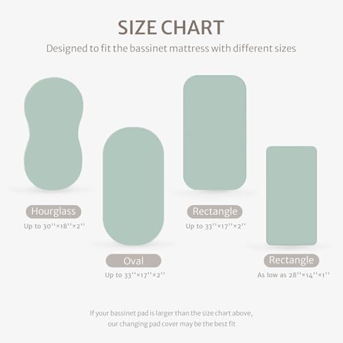 Image of Blissful Diary Muslin Bassinet Sheets, 2 Pack, Sage Checkboard & Sage Green | fitted for bassinet mattress, soft and breathable cotton, boho style, easy care for machine wash, gift for boy and girl