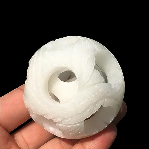 Xzyycyj White Jade Transfer Quartz Crystal Ball Fen Shui Decoration Road Jade Ball Home Decoration (White Jade)