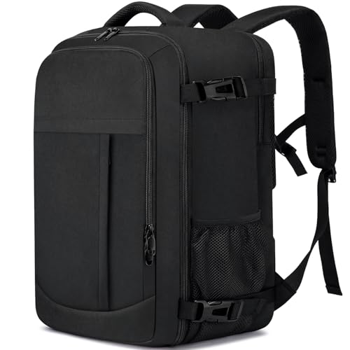 LIGSAN Mochila Viaje Cabina Avion 40x20x25 para Ryanair Mochila Viaje 20L Mochila Cabina con Compartimento Impermeable Maletas De Viaje Mujer Hombre Equipaje De Mano 40x20x25cm Bolsa, Negro