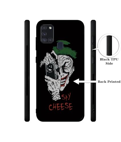 Image of Joker Say Cheese Design Premium 2D Printed Metal Back Case Cover for Samsung Galaxy A21S 4G