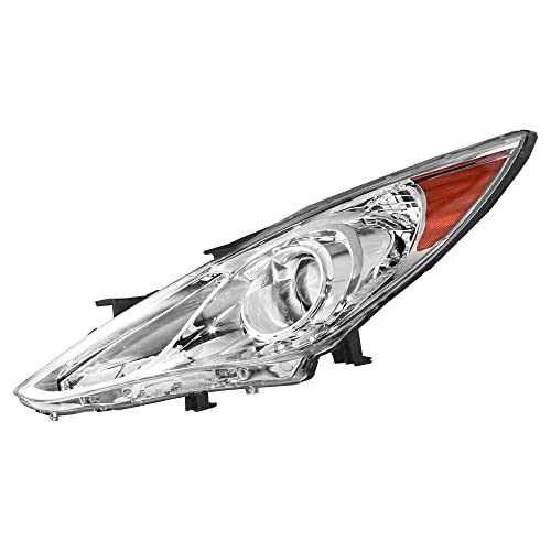 Mostplus Headlight Assembly Compatible With 2011 2012 2013 2014 Hyundai Sonata Front Lamp With Chrome Housing/Clear Lens/Amber Reflector #TOP4