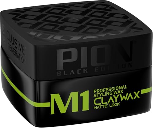 Pion Black Edition M1 Clay Professional Hair Styling Wax 175 ml – Profesional Mate Clay Cera de peinado profesional