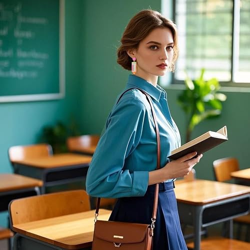 2/3 Pairs Pencil Earrings - Rhinestone Beaded Dangle Drop Earrings for Women - Colorful Teacher Appreciation Gift Set4