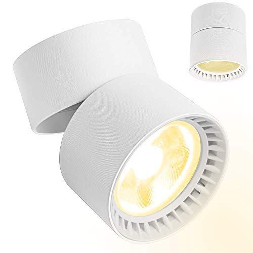 Lámpara de techo LED, 12 W, focos de techo orientables, diámetro de 90 mm, foco de techo giratorio, 3000 K, blanco cálido Cover