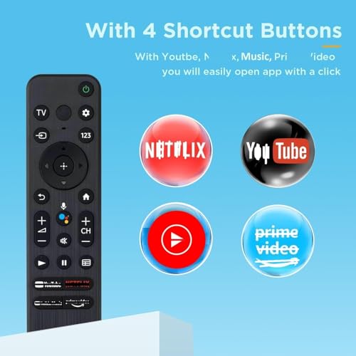 Image of ZIEVA Compatible with Sony bravia Smart Tv Remote Control - with Voice - with Hot Keys G0ogle Play, Netfix, Y0uTube Music and Y0uTube - Use for LCD LED OLED QLED UHD 4K Android (Tx 800p)