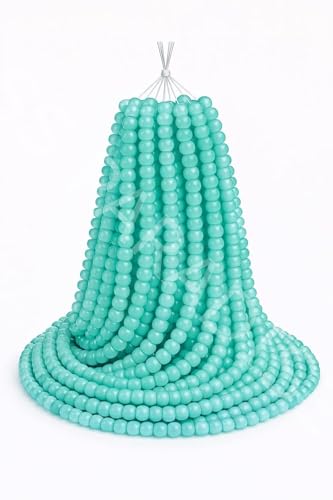 Image of SS Paradise 8mm Glass Beads (6 Colors 300 Pieces) for Jewellery Making | Round Loose Beads Strands for Necklace, (Set 3)