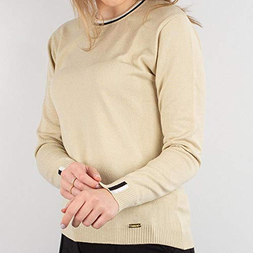 Blusa de malha manga longa Sumaré 31213 - Bege - P