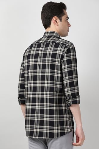 Image of Peter England Men's Checkered Shirt | 100% Cotton