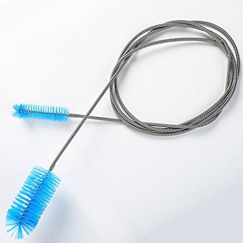 Long Tube Cleaning Brush Flexible Double Ended Bristles Hose Pipe Cleaner Stainless Steel Aquarium Filter Brush for Fish Tank or Home Kitchen,61 inch Length Cover