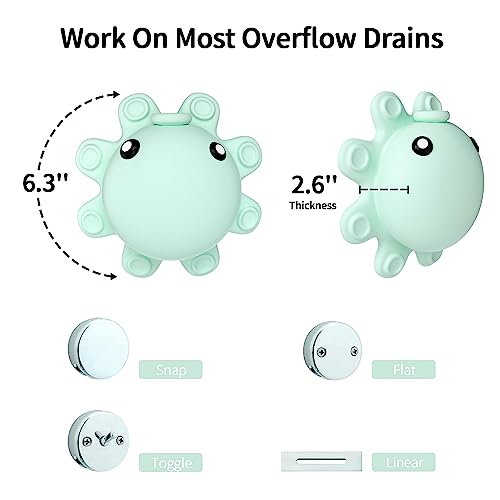 image for Roslim Bathtub Overflow Drain Cover - Silicone Bath Tub Drain Cover, O