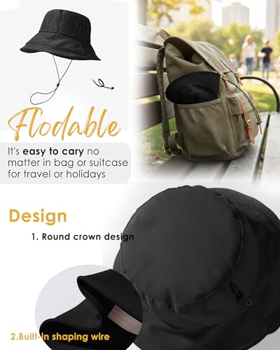 Sombrero de sol para mujer con ala ancha y protección UPF 50+ miniatura 4