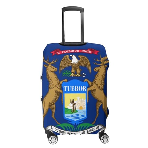 Flag of Michigan Luggage Covers Washable Travel Suitcase Cover Elastic Baggage Protector4