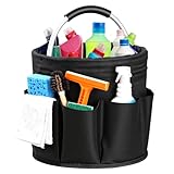 CIHTL Cleaning Caddy with Handle, Cleaning Products Organiser, Foldable Storage Basket, Large Supply Organiser...
