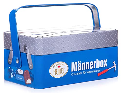Confiserie Heidel mannenbox - cadeau voor papa, man, opa, oom, broer, echtgenoot - chocolade voor ambachtslieden - voor Vaderdag - mannendag - herendag - metalen dozen met chocolade (2 x 86 g) - Image 4