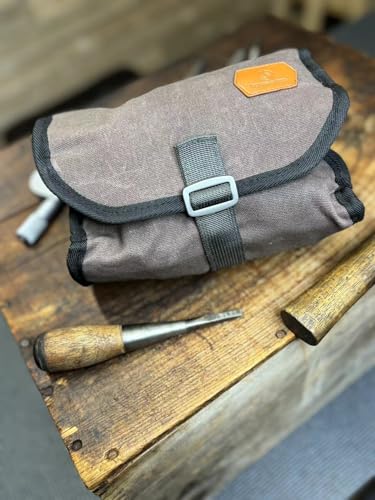 Roaring Fire Pioneer Mini Tool Roll Bag for Men, Multitool Pouch Waxed Canvas Mini Tool Roll Bag for EDC Gear Tools Knives Survival Kits, EDC Organizer Pouch, Tool Organizer - Image 9