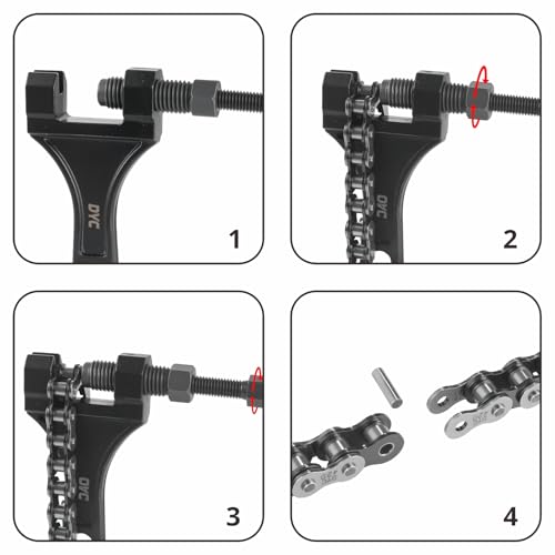 Image of DYC 420 Chain 132 Links Cut-to-Fit w /Master Link + Chain Breaker Tool & Chain Brush for Mini Bike, Pit Bike, Dirt Bike, ATV & Go Kart (Coleman, Baja, SSR, TaoTao, Coolster, Apollo, Kazuma)
