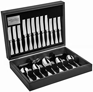 Arthur Price Every Day 44-Piece Britannia 6-Person Canteen, Stainless Steel, Silver, 46 x 29.5 x 10 cm