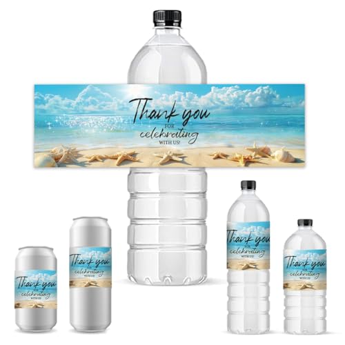 Labels, Summer Beach Water Bottle Sticker Waterproof Bottles