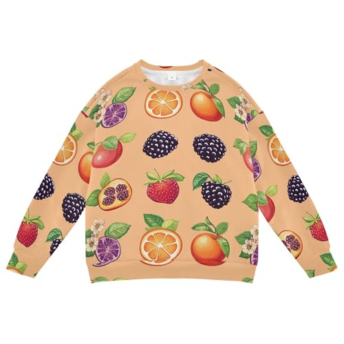 JUNZAN Cartoon Blackberries Fruit Peach Little Girls Hoodie Sweatshirt Long Sleeve Sweatshirts for Boys Athletic 4T