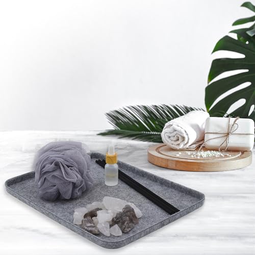 Image of Welaxy Felt Lid for Deep Storage Bins lidded Drawer Organizer Caddy for junk stuff stationery makeup jewelry closet bathroom minimalist lifestyle (Gray Lid, M)