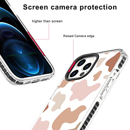 Sakuulo Designed For Iphone 12 Pro Max Case, Cute Pink Brown Cow Print Silicone Phone Cover Cows Pattern Cases Women Girls Compatible For Iphone 12 Pro Max 6.7" (2020) #TOP1