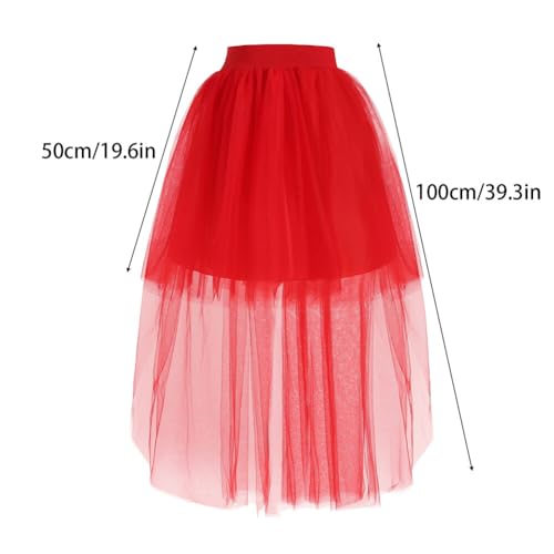 Women Hi-Lo Long Tutu Tulle Bustle Skirt Tulle Skirt A Line Tulle Dress Elastic Waist Festival Party Skirt2