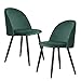 FineBuy Sedie per Sala da Pranzo Verde Set di 2 Velluto e Metallo Scandinavo Sedie | Design Sedie da Cucina Imbottito Retró | Sala da Pranzo Tessuto Poltroncina