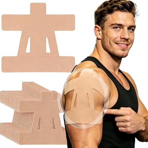 12 Pcs Precut Kinesiology Tape for Shoulder - Waterproof Breathable Elastic Sports Support Hypoallergenic Latex-Free Athletic Tape