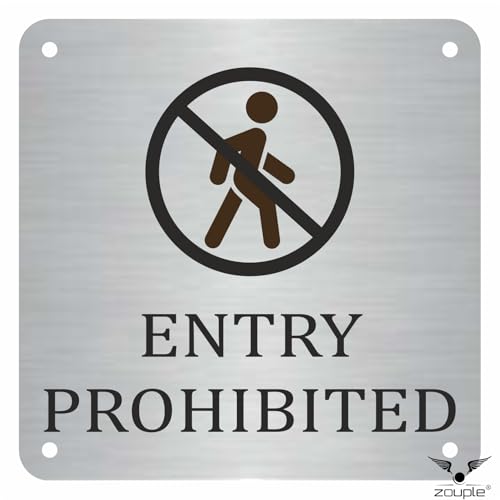 Image of Entry Prohibited Sign, 8x8 Inch, Durable Steel, Dual Mount