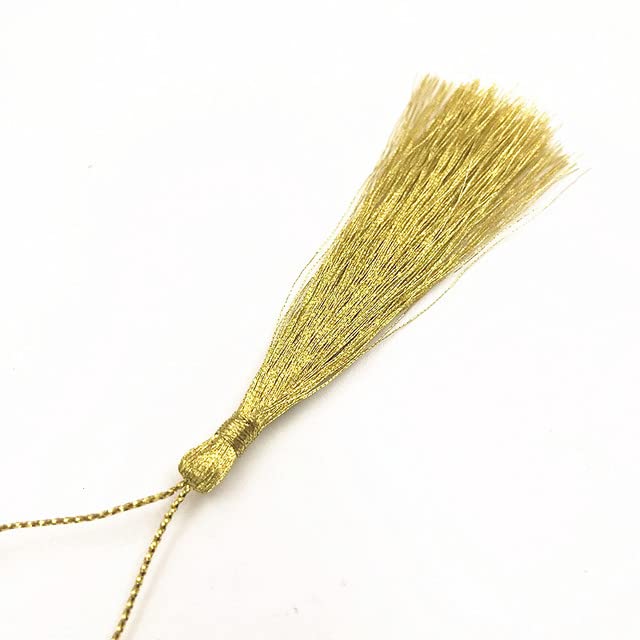 QUNINE 50 Pz 8mm Nappa in Filo d'oro e Argento Accessori per Gioielli Fai da Te Decorazione Regalo Nappa/Segnalibro/Abbigliamento/Nappa per Tende-13cm,Argento (Oro 13cm)
