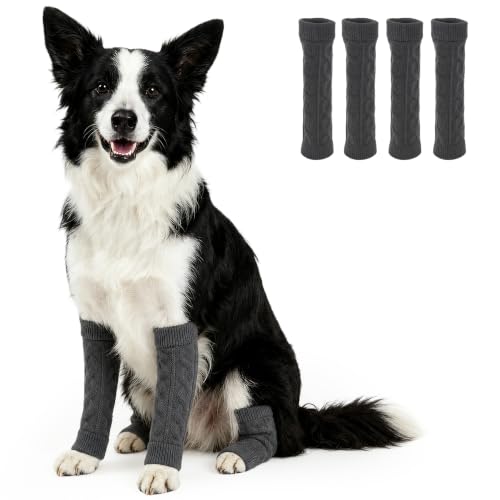 Image of 4 PCS Dog Elbow Sleeve Knit to Help Reducing Licking Scratching Elbow | Soft Knitting, Stretchy Fit Sleeves, Helps Reduce Licking, Dog & Cat Friendly, Easy to Wear, Daily Leg Coverage