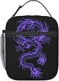 Oudrspo Fiambrera púrpura Ddragon, fiambrera aislada reutilizable, fiambrera para hombre y mujer, adecuada para Camping, oficina, escuela