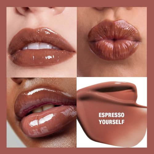Image of Peptide Lip Conditioner | Hydra Gloss Shine Lip Balm | 4-in-1 for Hydrated, Smooth, Plump & Restored Lips | 11-Hr Hydration | With Peptides, Hyaluronic Acid, & Jojoba Oil | Espresso Yourself | 2.4ml